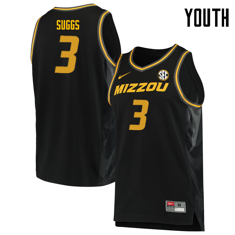 Youth #3 Ronnie Suggs Missouri Tigers College Basketball Jerseys Sale-Black
